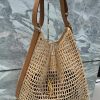 YSL OXALIS BAG IN RAFFIA MACRAM¨¦  Color Natural 14.6X15.7X1.2INCHES