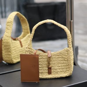 YSL LE 5 ¨¤ 7 MINI IN RAFFIA  Color Natural 7.5X4.5X1.8 INCHES