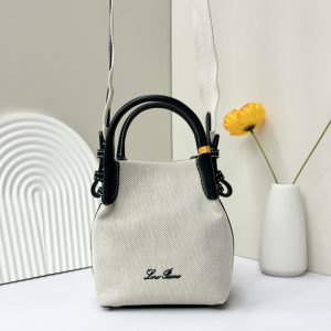 Loro Piana Micro Bale Bag Cotton, Linen 23 x 16 x 14 cm