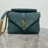 YSL LOULOU QUILTED SUEDE 23x17x9cm
