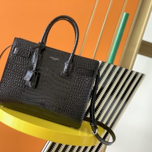 YSL SAC DE JOUR IN EMBOSSED CROCODILE LEATHER - baby 26x13.5x12.5cm