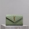YSL Cassandra Monogram Classic Chain Wallet in Grained Poudre Leather 22.5 x 14 x 4cm