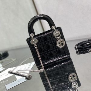 Mini Lady Dior Bag Patent Cannage Calfskin 17 x 15 x 7 cm