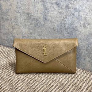 YSL CASSANDRE large envelope pouch in lambskin 29.5x18x4.5cm