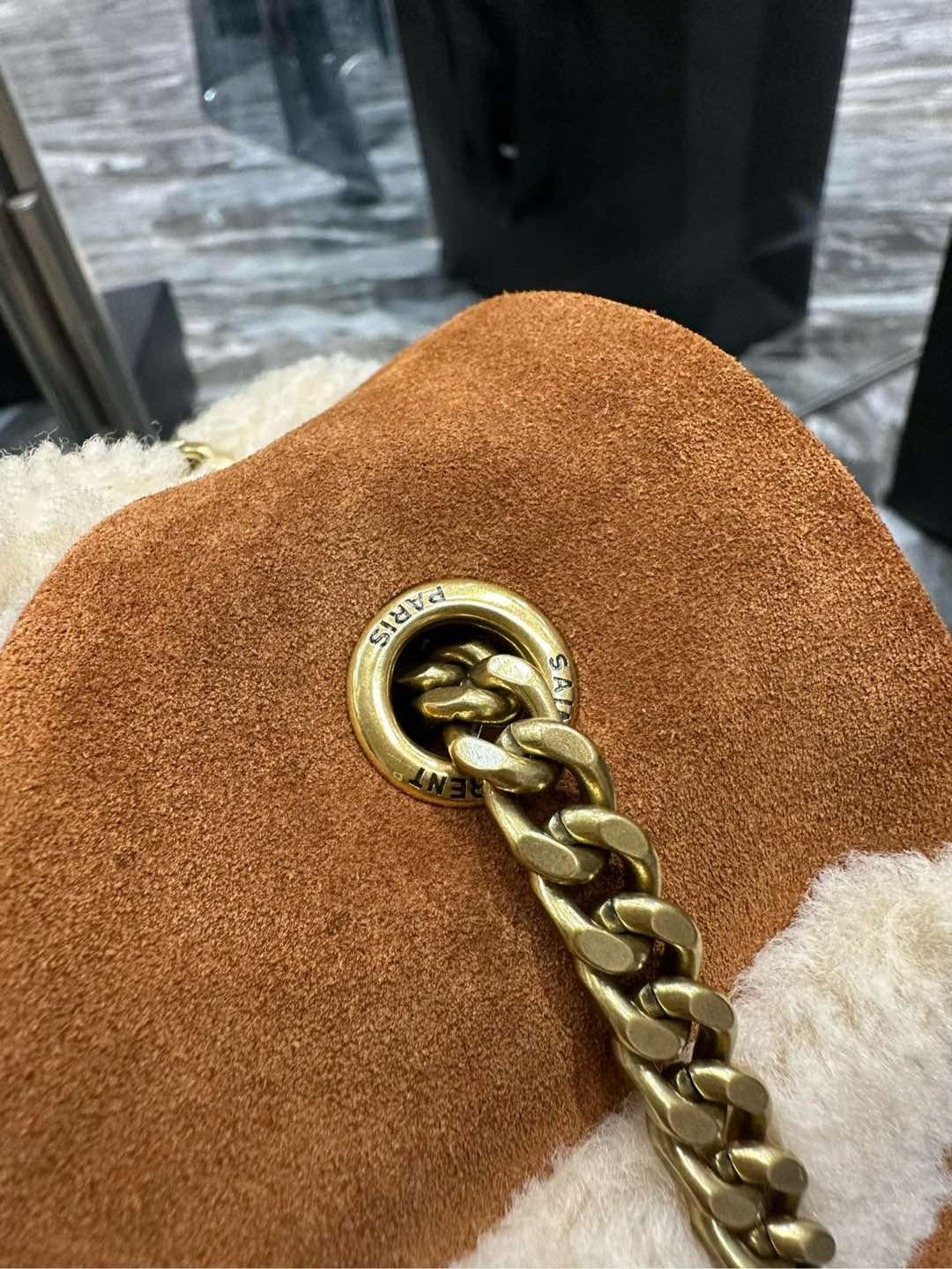 YSL Jamie Large in Suede and Shearling 38¡Á26¡Á12cm - Image 13