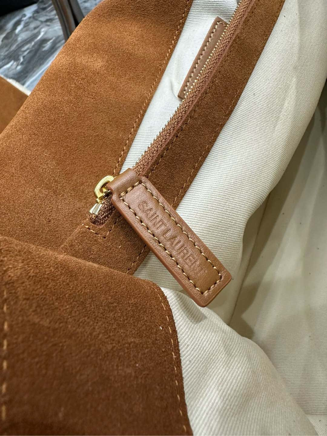 YSL Jamie Large in Suede and Shearling 38¡Á26¡Á12cm - Image 17