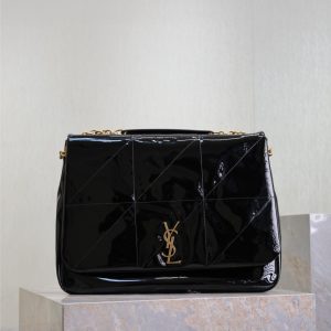Alternative view of YSL large jamie 4.3 in patent effect fabric