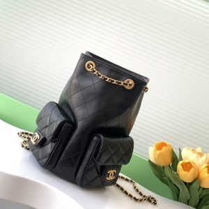Chanel Backpack Shiny Lambskin 24.5x18x8cm