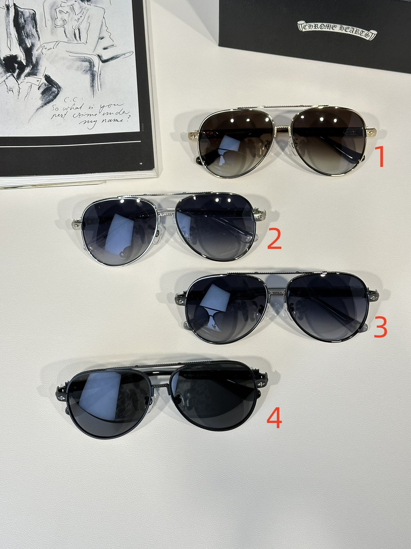 Chrome Hearts Glasses CH8191 62-14-154 - Image 2