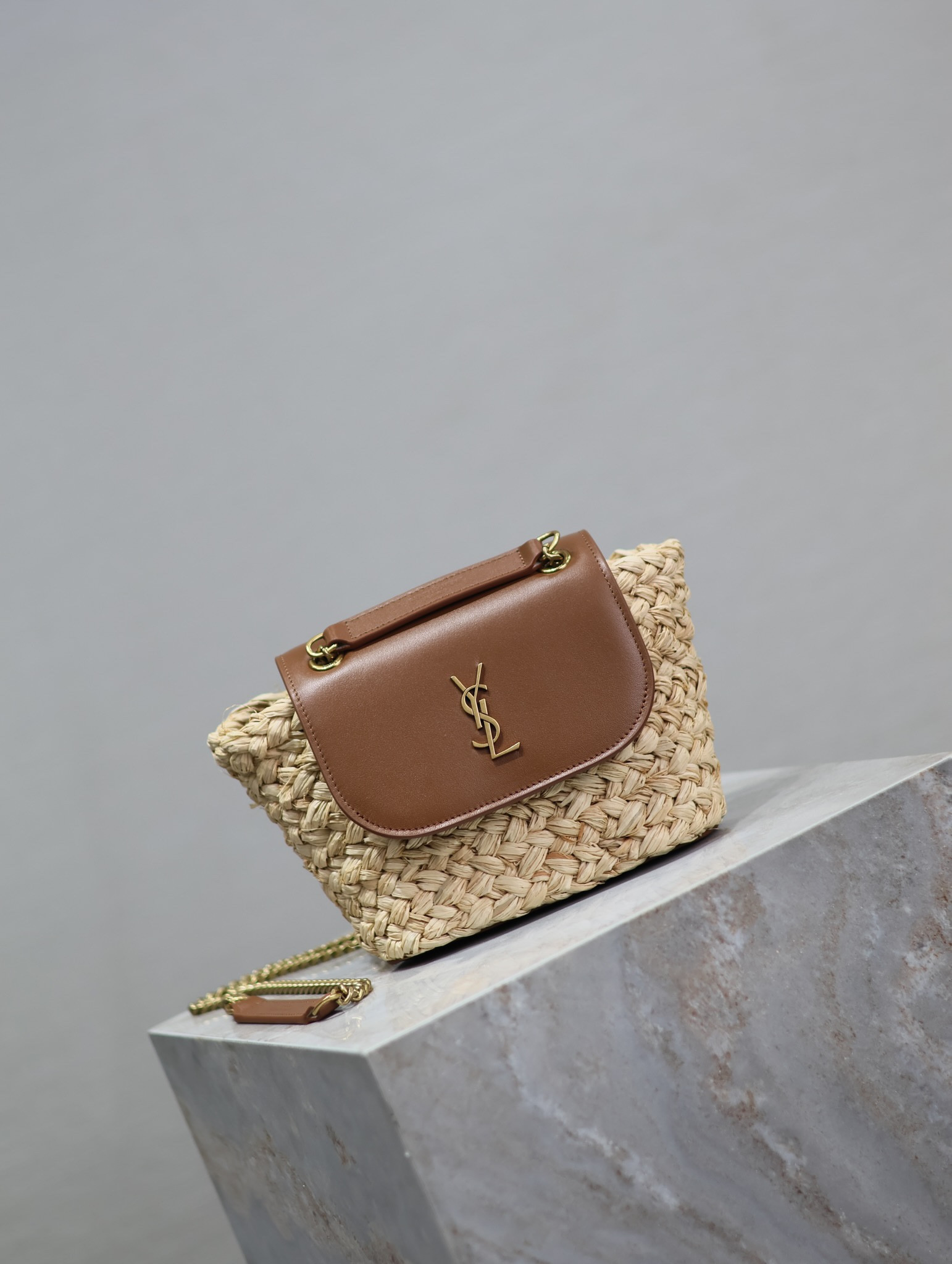 YSL Mini manon (raffiaaged vegetable tanned leather) 774269 23x12x6cm - Image 3