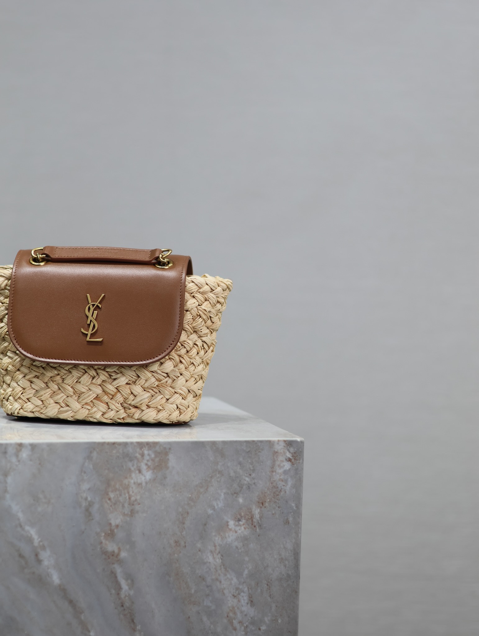 YSL Mini manon (raffiaaged vegetable tanned leather) 774269 23x12x6cm - Image 4