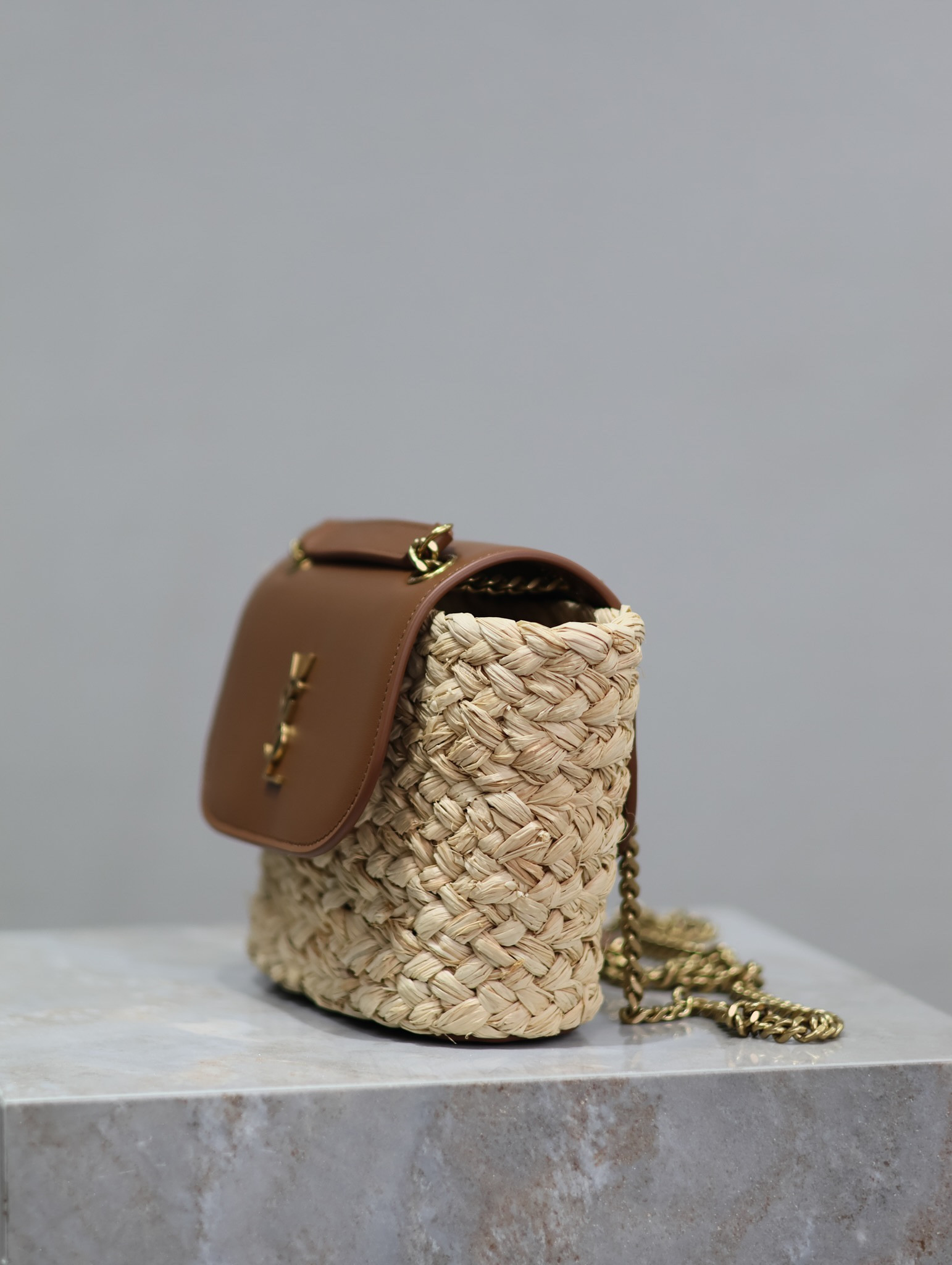 YSL Mini manon (raffiaaged vegetable tanned leather) 774269 23x12x6cm - Image 6