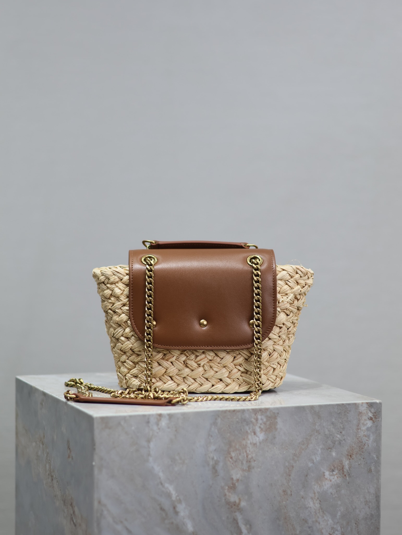 YSL Mini manon (raffiaaged vegetable tanned leather) 774269 23x12x6cm - Image 7