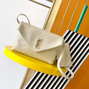 Alternative view of YSL Cassandra envelope messenger in lambskin 23x16.5x6CM