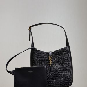 YSL LE 5 ¨¤ 7 Soft Small (Raffia/Leather) 22x22x7-9cm