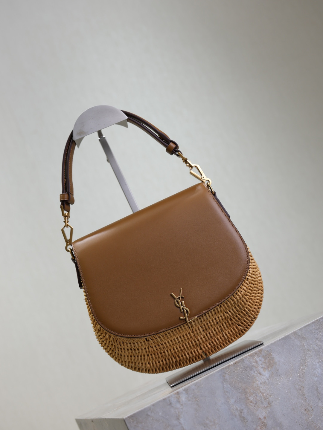 YSL Mini VOLTAIRE top handle bag in osier 20x22x7.5cm - Image 3