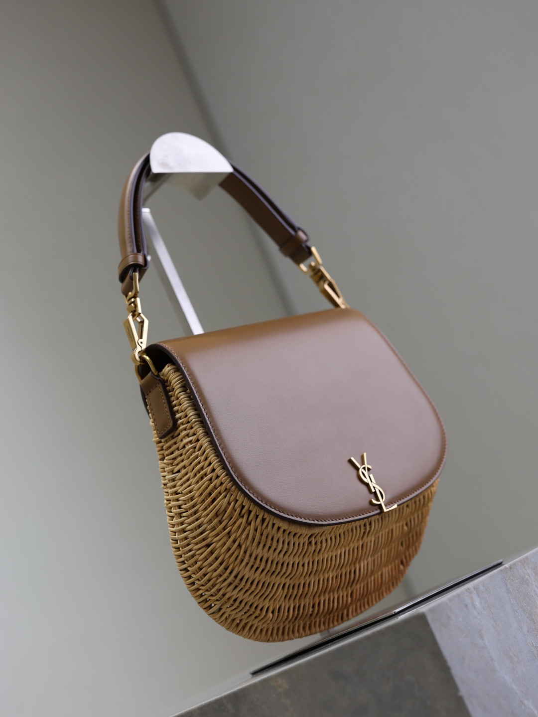 YSL Mini VOLTAIRE top handle bag in osier 20x22x7.5cm - Image 4