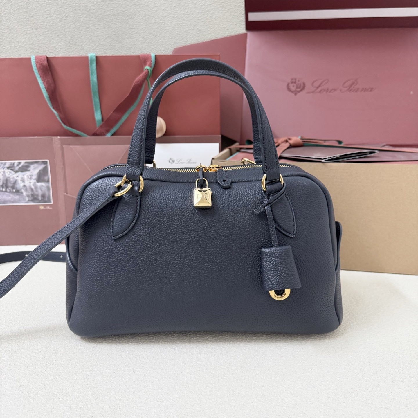 Loro Piana Small Needle Deep Royal Blue Bag 31x15x16cm