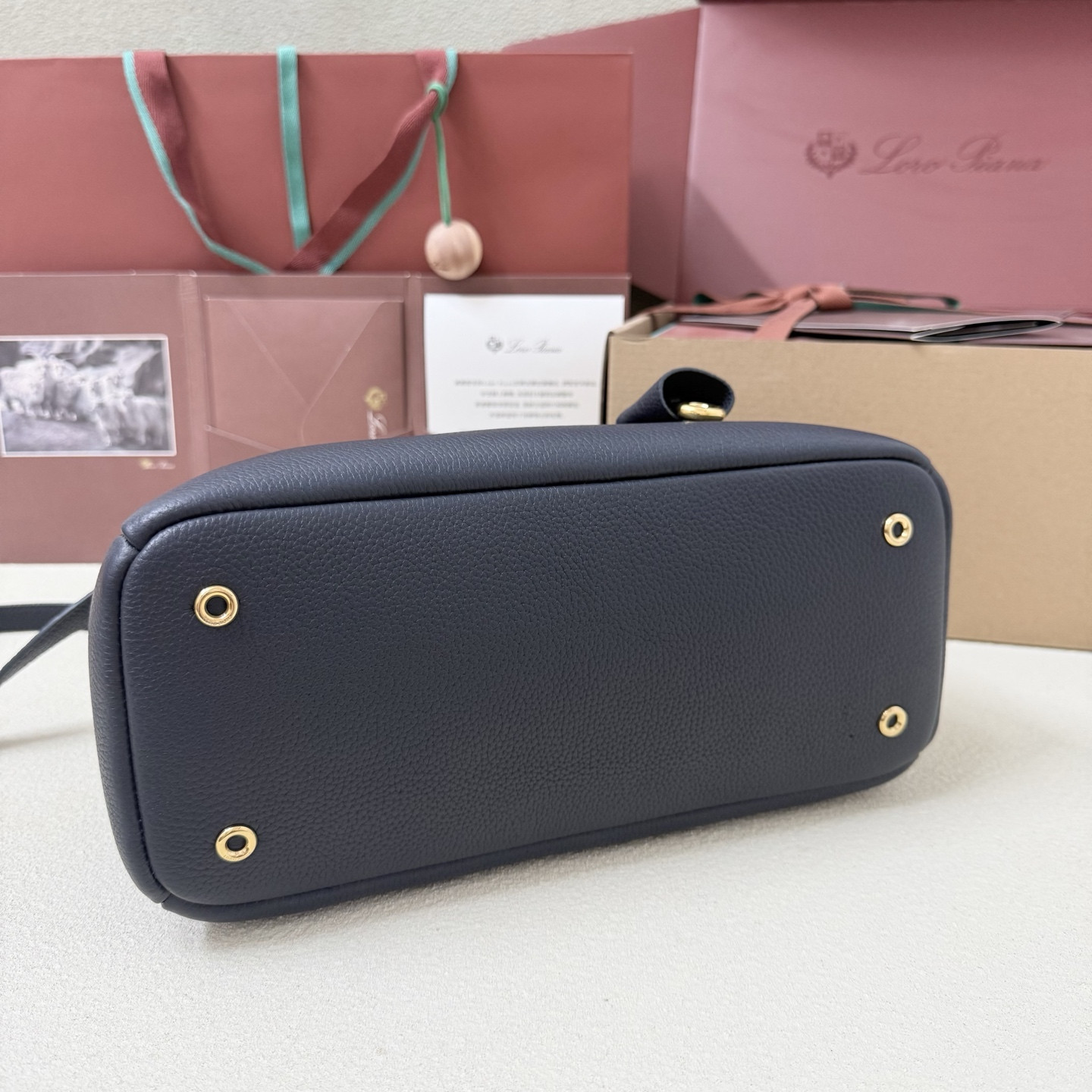 Loro Piana Small Needle Deep Royal Blue Bag 31x15x16cm - Image 4