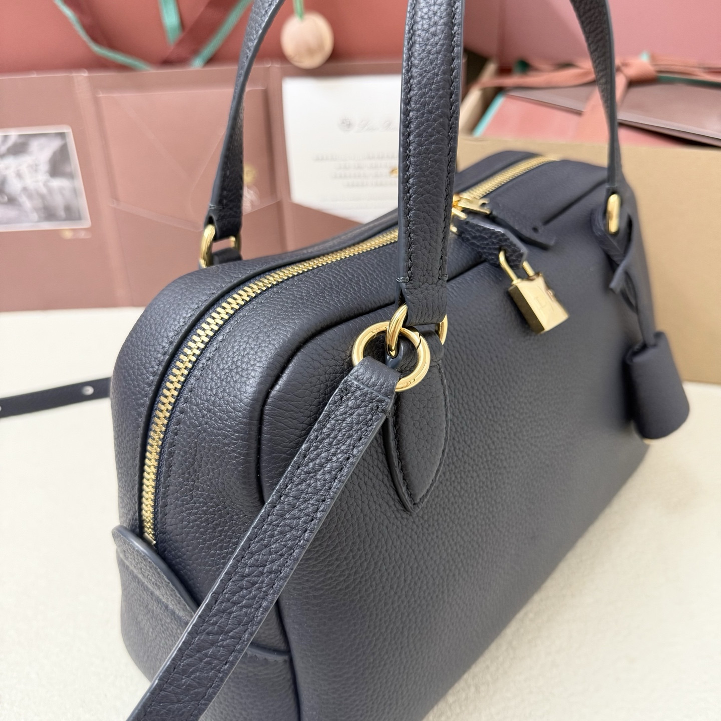 Loro Piana Small Needle Deep Royal Blue Bag 31x15x16cm - Image 6