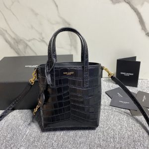 YSL Mini Toy Shopping Saint Laurent IN CROCODILE-EMBOSSED LEATHER 18x17x8cm