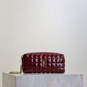 YSL CASSANDRE MATELASS¨¦ CARR¨¦ pouch on chain in shiny 18.5x8.5x4cm