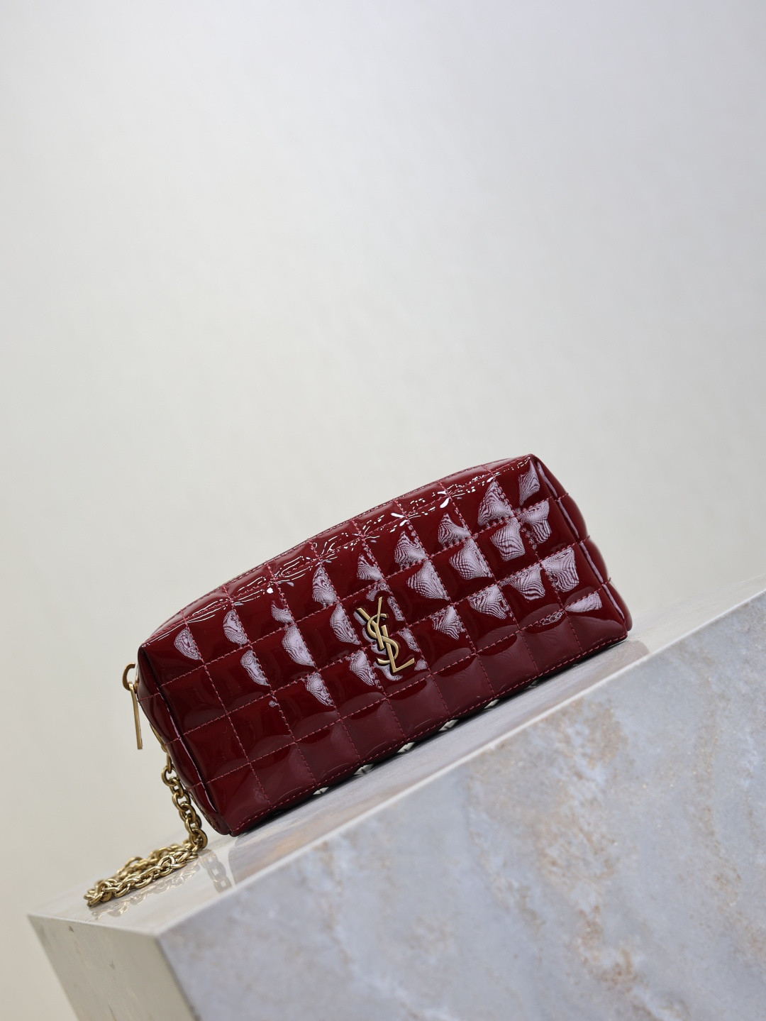 YSL CASSANDRE MATELASS¨¦ CARR¨¦ pouch on chain in shiny 18.5x8.5x4cm - Image 3