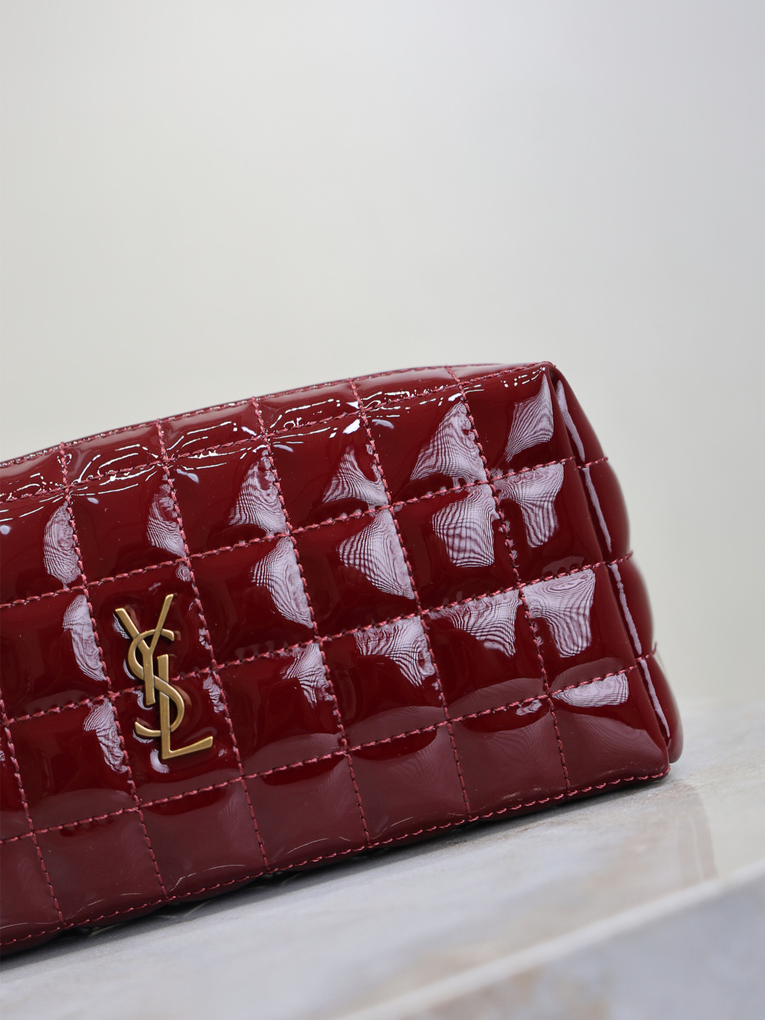 YSL CASSANDRE MATELASS¨¦ CARR¨¦ pouch on chain in shiny 18.5x8.5x4cm - Image 6